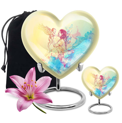 heart-shaped mother urn for human ashes
