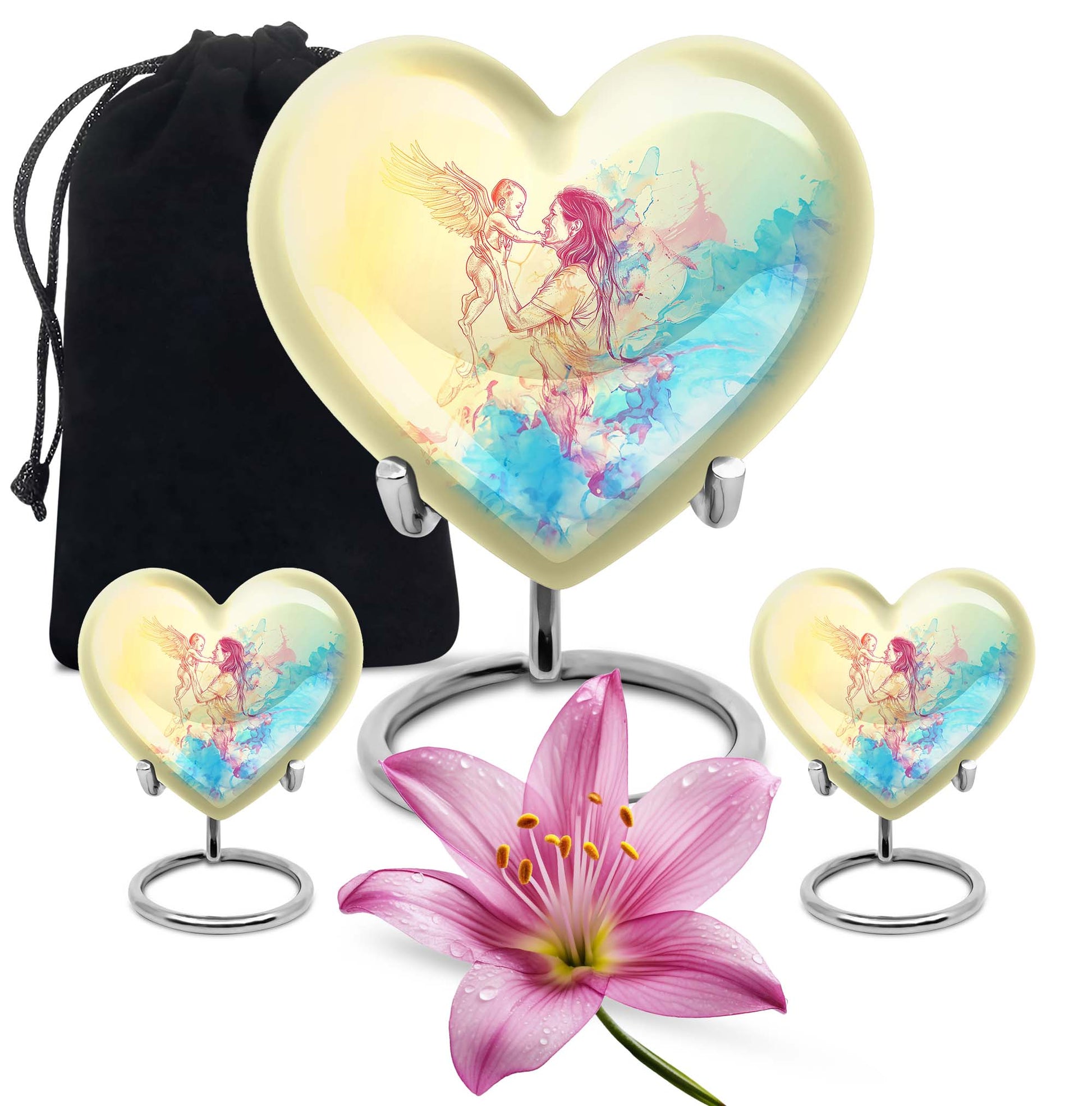 heart-shaped mother urn for human ashes