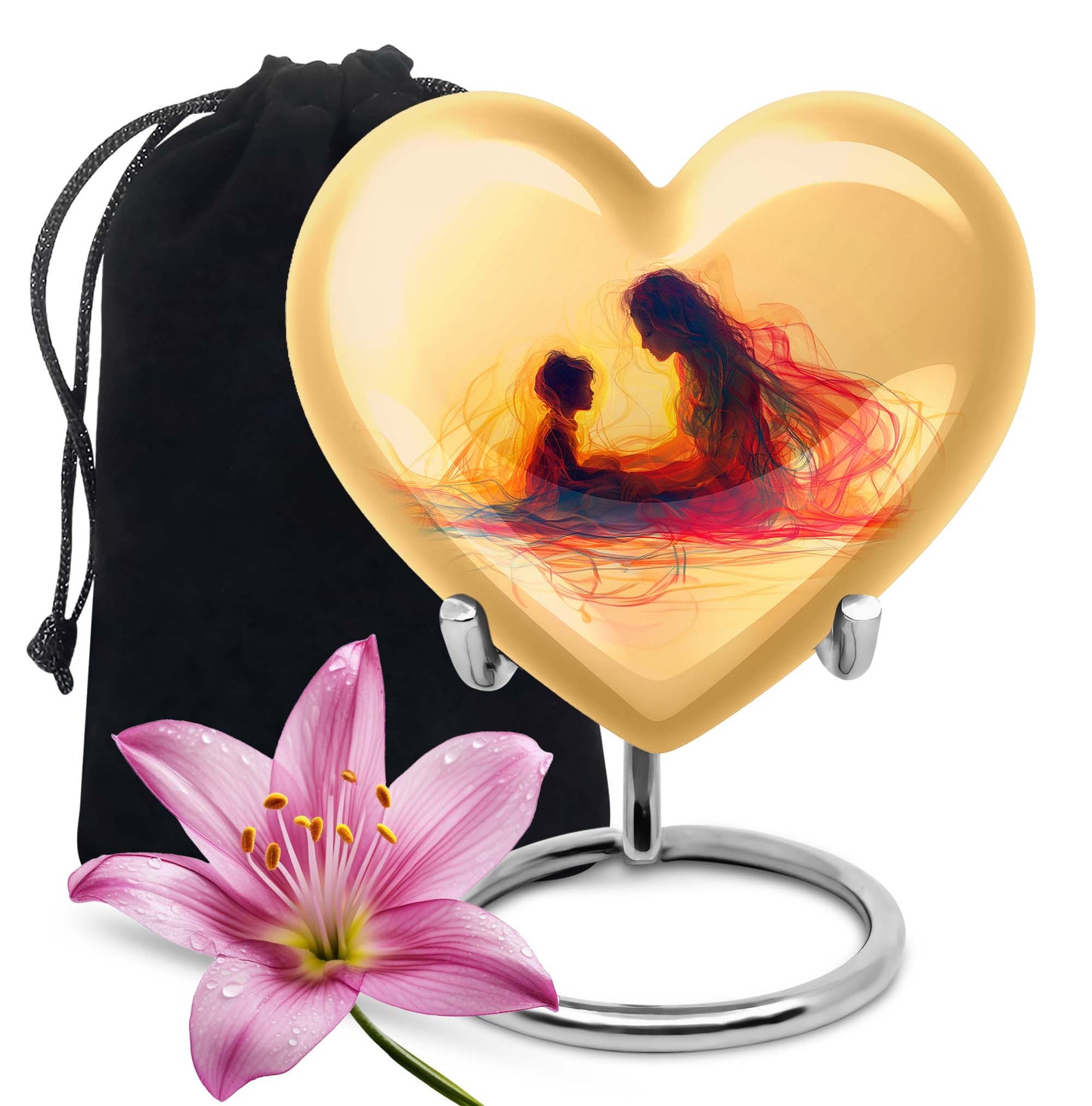 10 Inch Purple Meadow Heart Urn for mother