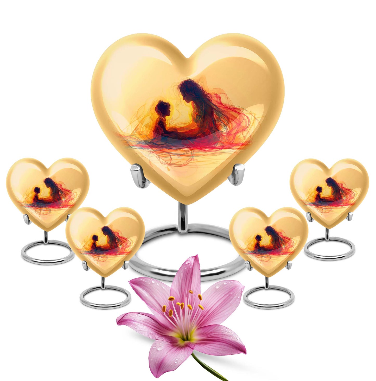 10 Inch Purple Meadow Heart Urn for mother