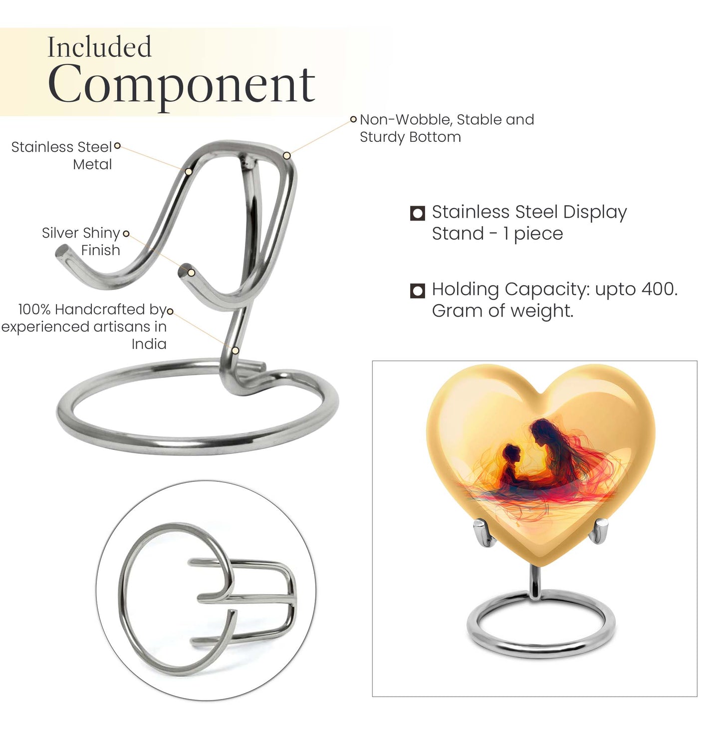 10 Inch Purple Meadow Heart Urn for mother