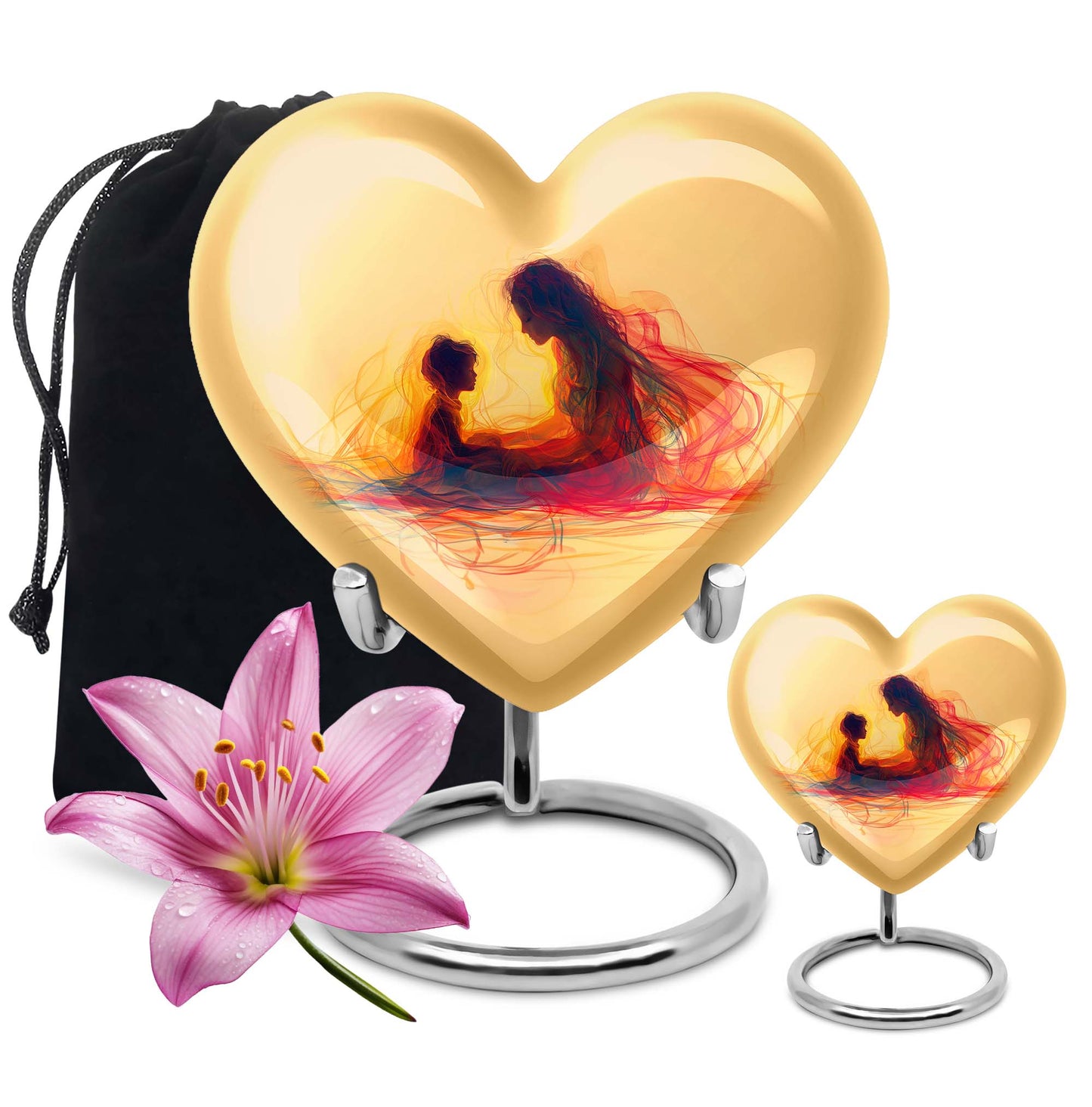 10 Inch Purple Meadow Heart Urn for mother