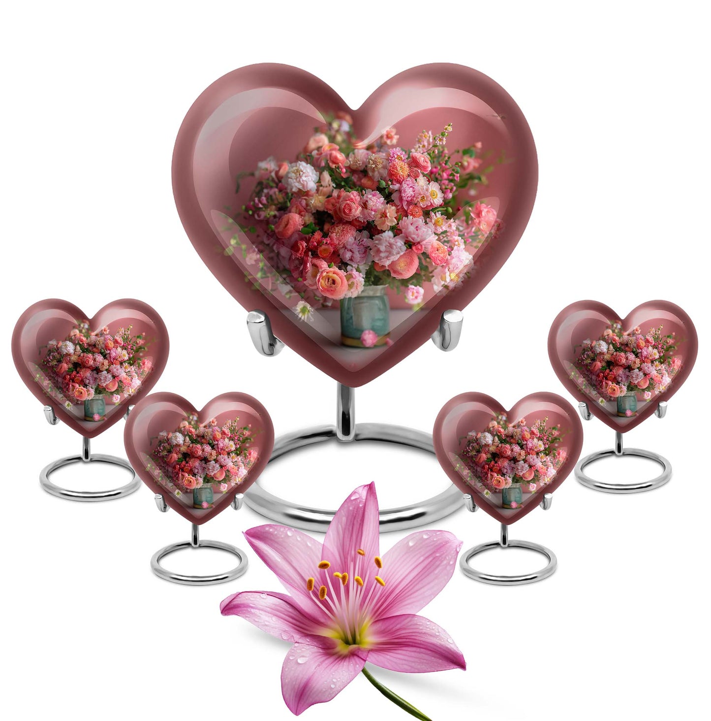 Heart-shaped purple meadow themed