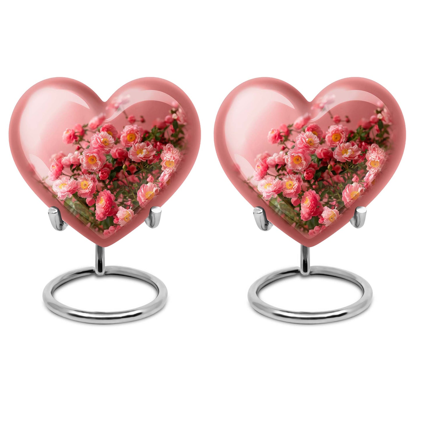 Heart shaped flower Urn for human ashes