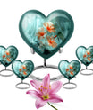 Heart-shaped large flower urn in Purple Meadow 