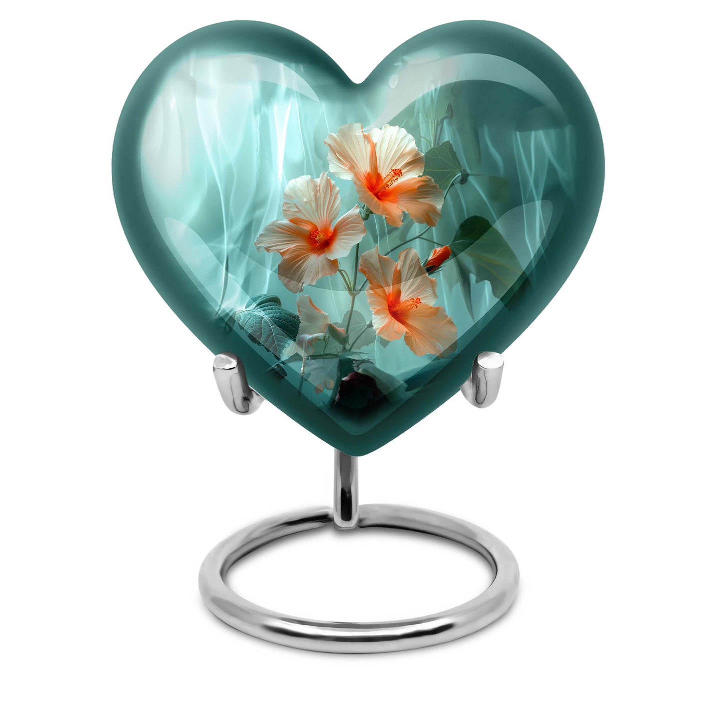 Heart-shaped large flower urn in Purple Meadow 