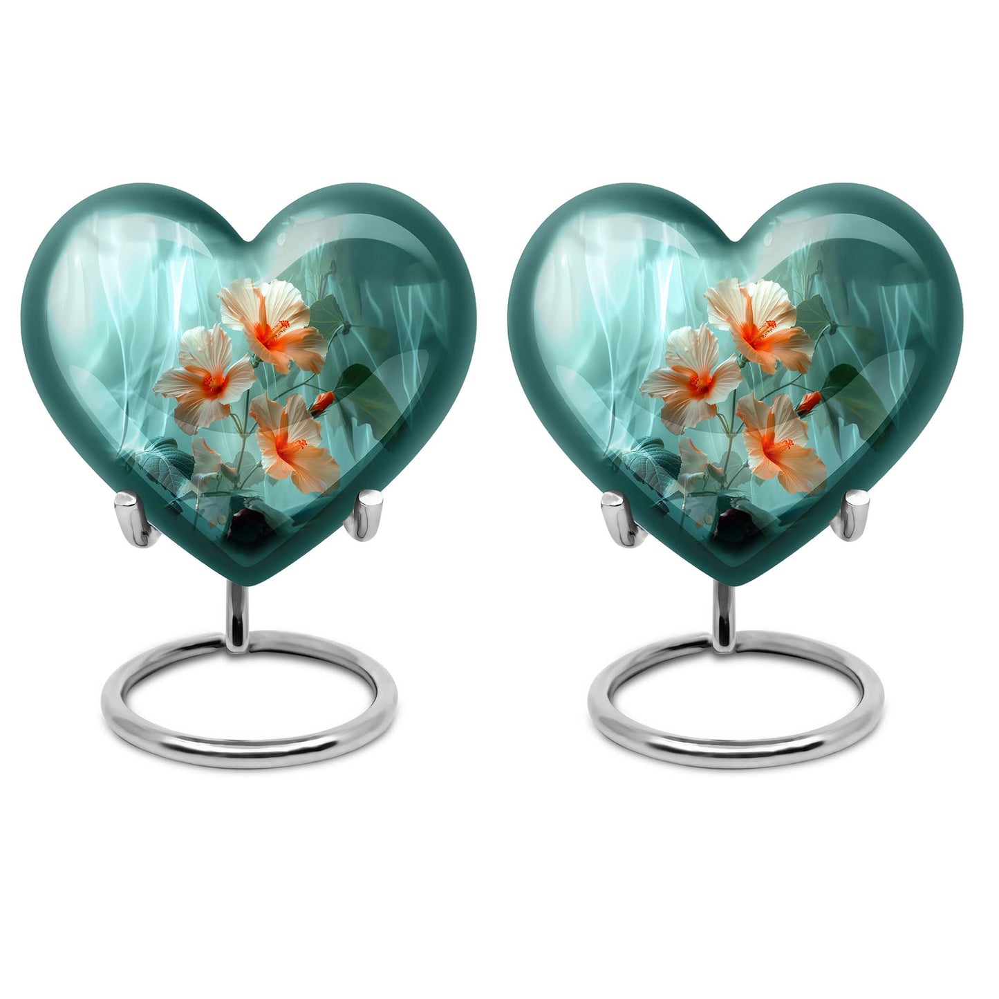Heart-shaped large flower urn in Purple Meadow 