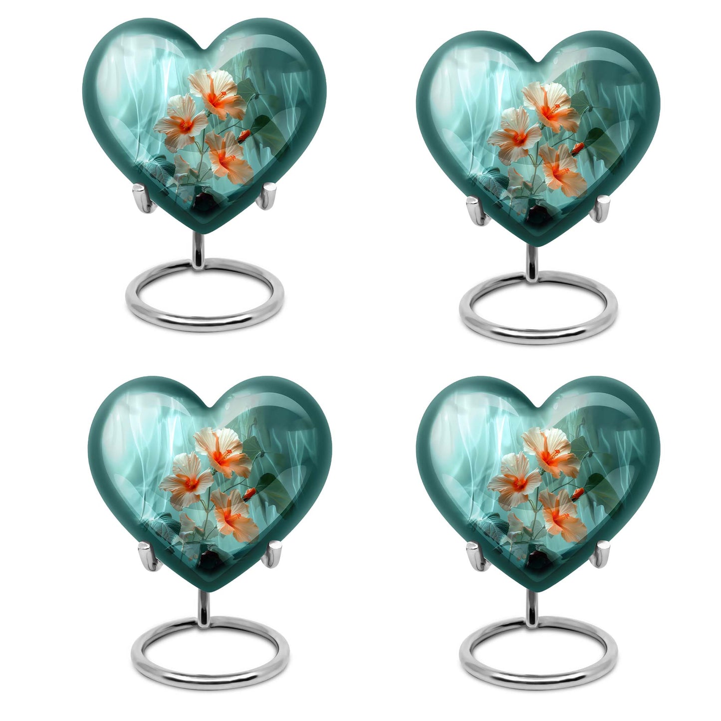 Heart-shaped large flower urn in Purple Meadow 