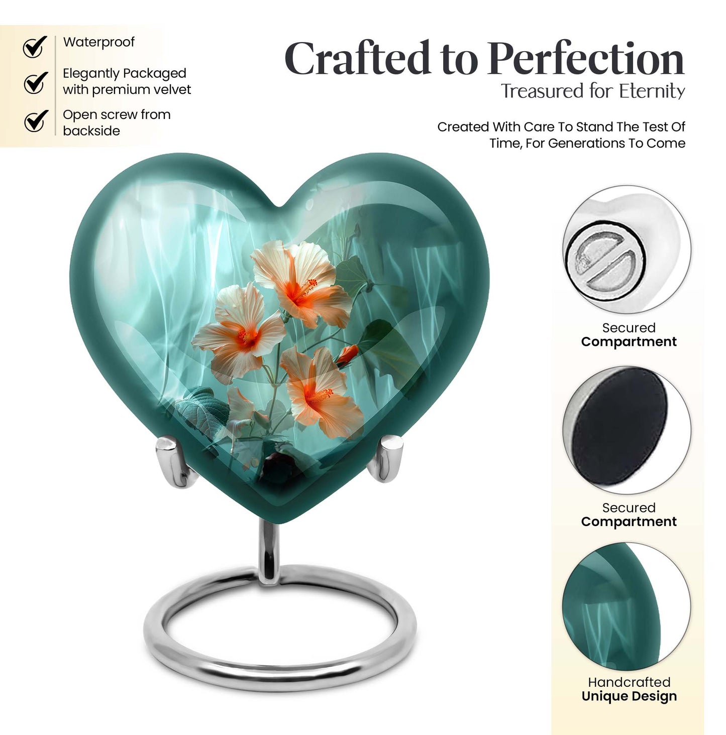 Heart-shaped large flower urn in Purple Meadow 