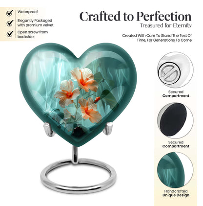 Heart-shaped large flower urn in Purple Meadow 