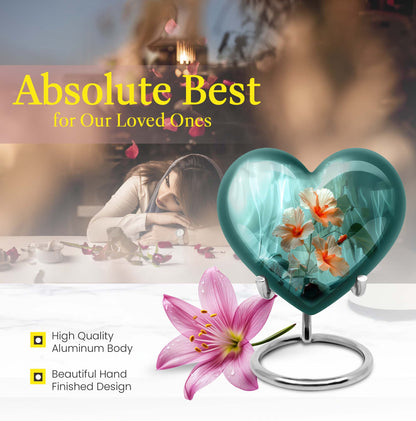 Heart-shaped large flower urn in Purple Meadow 