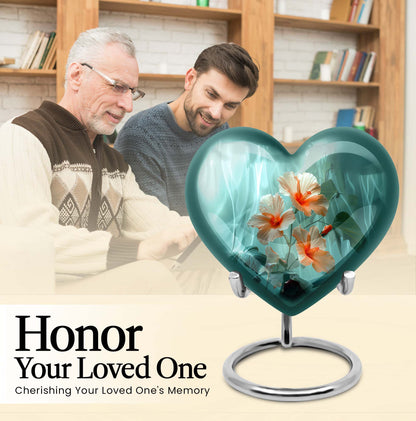 Heart-shaped large flower urn in Purple Meadow 