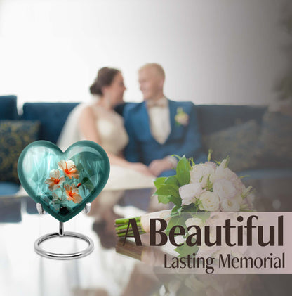 Heart-shaped large flower urn in Purple Meadow 