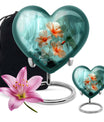 Heart-shaped large flower urn in Purple Meadow 