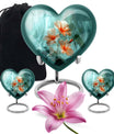 Heart-shaped large flower urn in Purple Meadow 