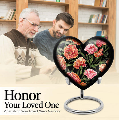 Purple Meadow Heart Urn for human ashes