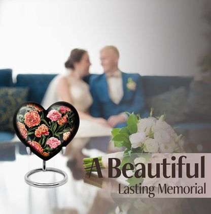 Purple Meadow Heart Urn for human ashes