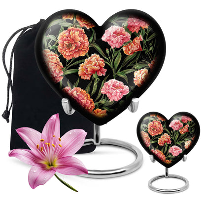 Purple Meadow Heart Urn for human ashes