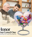 purple meadow heart-shaped funeral urn for mom