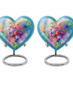 10-inch purple meadow heart flower burial urn for adult human ashes, aluminum made