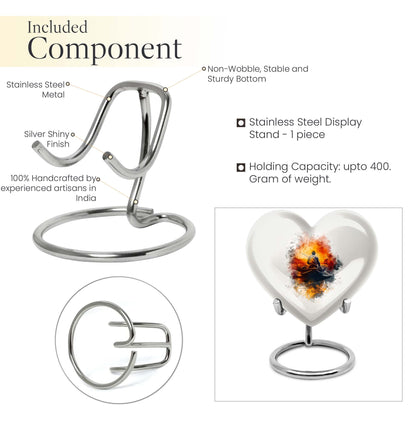 Father son fishing heart urn for adult ashes