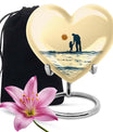 heart-shaped urn for father-son fishing memories