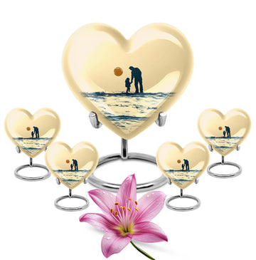 10 inch large Urn with 4 Keepsake 3 Inch Urns