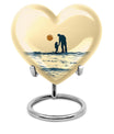 heart-shaped urn for father-son fishing memories