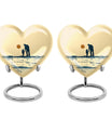 heart-shaped urn for father-son fishing memories