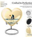 heart-shaped urn for father-son fishing memories