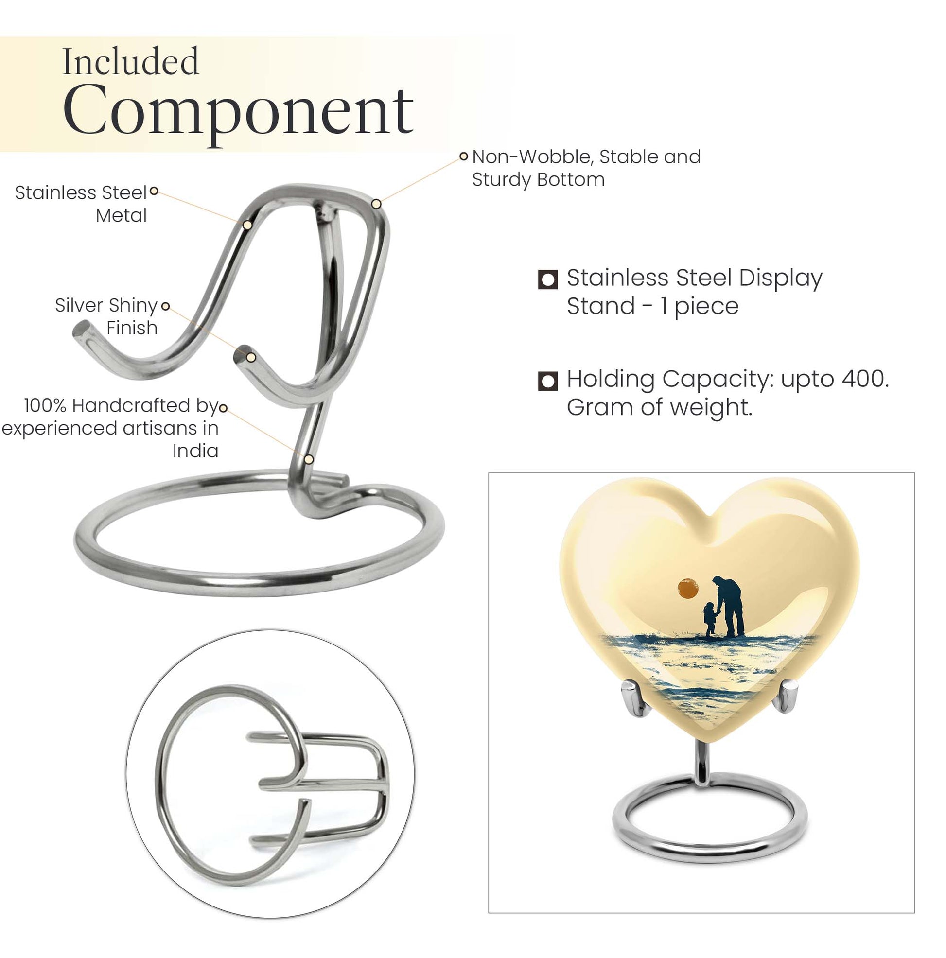 heart-shaped urn for father-son fishing memories