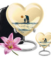 heart-shaped urn for father-son fishing memories
