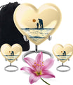 heart-shaped urn for father-son fishing memories