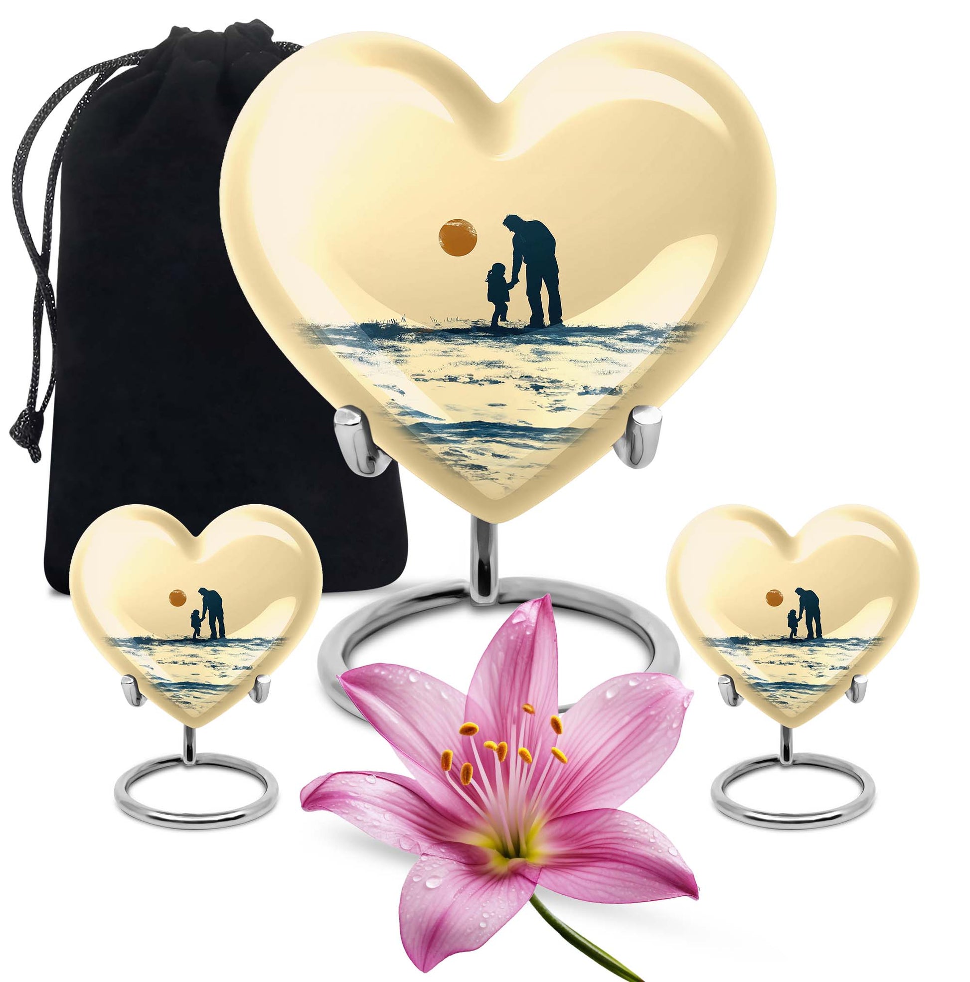 Father and Daughter Cremation Urns - Decorative Urn For Human Ashes