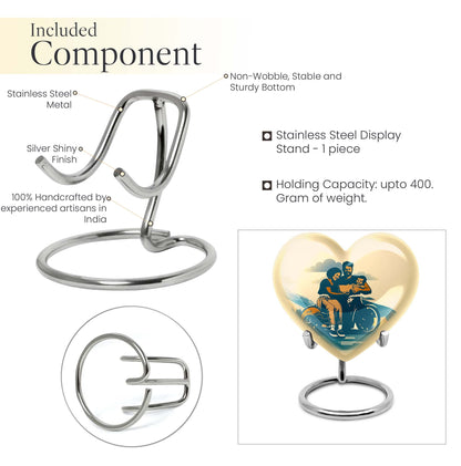 Father son fishing heart urn