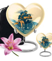 Father son fishing heart urn