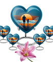 Purple meadow themed heart urn