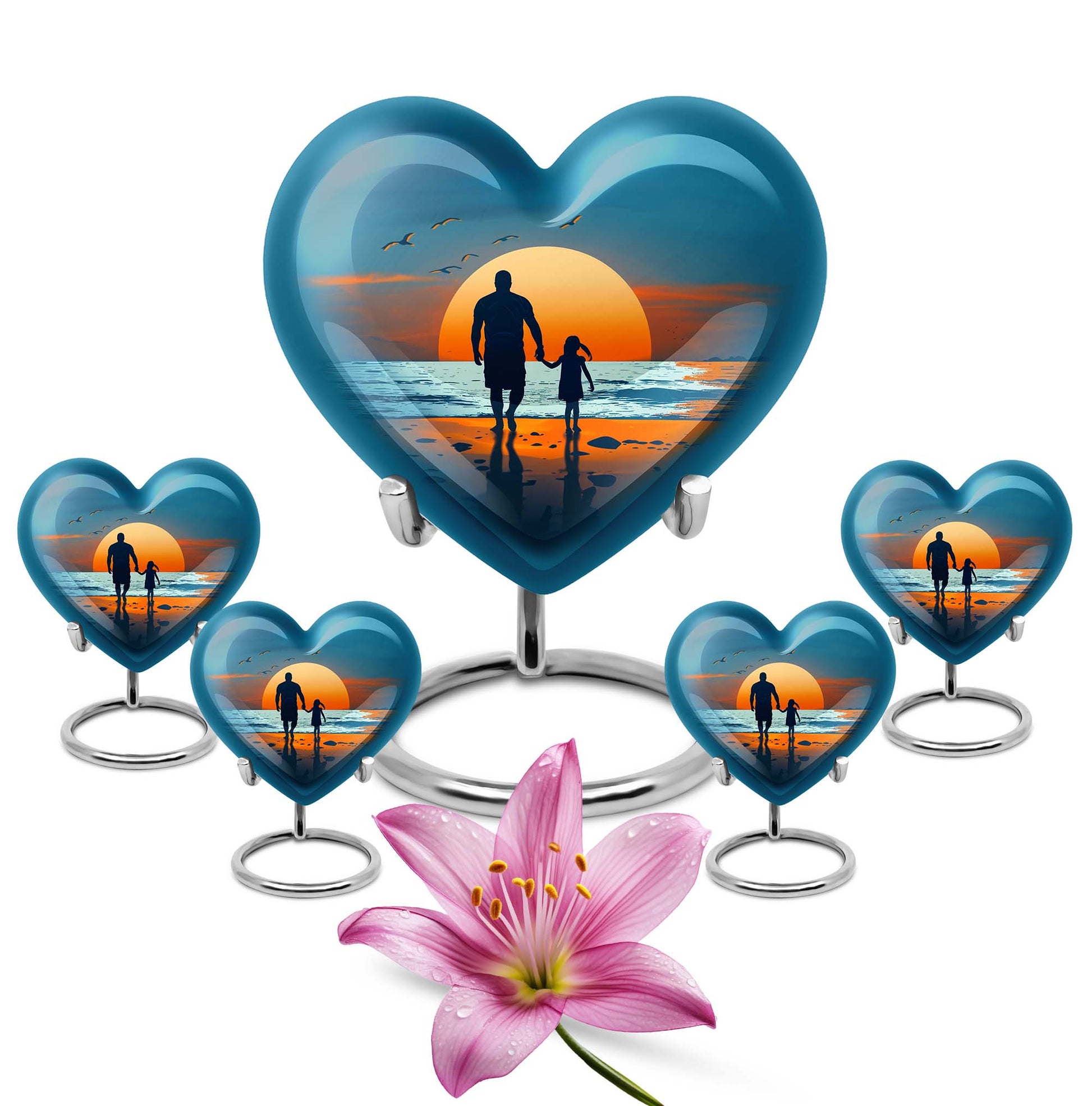 Purple meadow themed heart urn