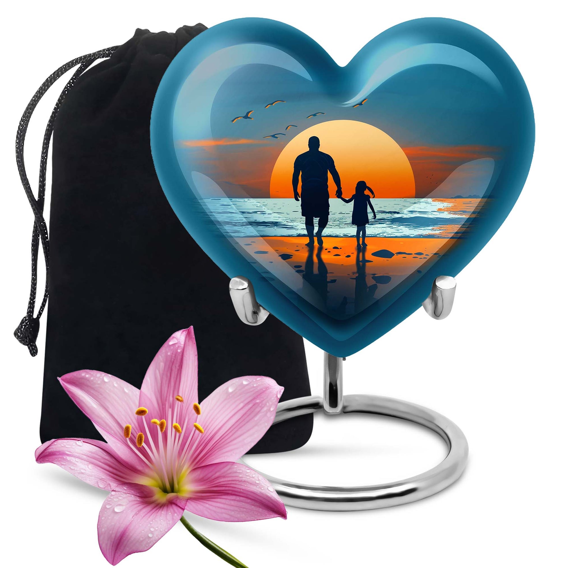 Memorial Father Daughter Urn For Burial Ashes - Cremation Urns Large