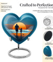 Purple meadow themed heart urn