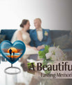 Purple meadow themed heart urn