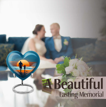 Purple meadow themed heart urn
