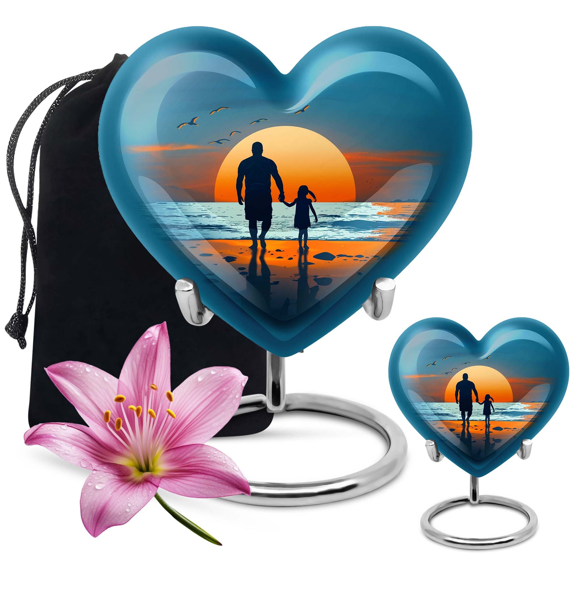 Memorial Father Daughter Urn For Burial Ashes - Cremation Urns Large