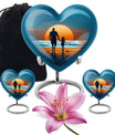 Purple meadow themed heart urn