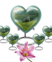 10 inch Heart Urn, father son fishing theme for a memorial burial