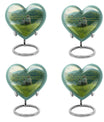 10 inch Heart Urn, father son fishing theme for a memorial burial