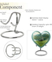 10 inch Heart Urn, father son fishing theme for a memorial burial
