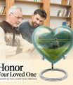 10 inch Heart Urn, father son fishing theme for a memorial burial