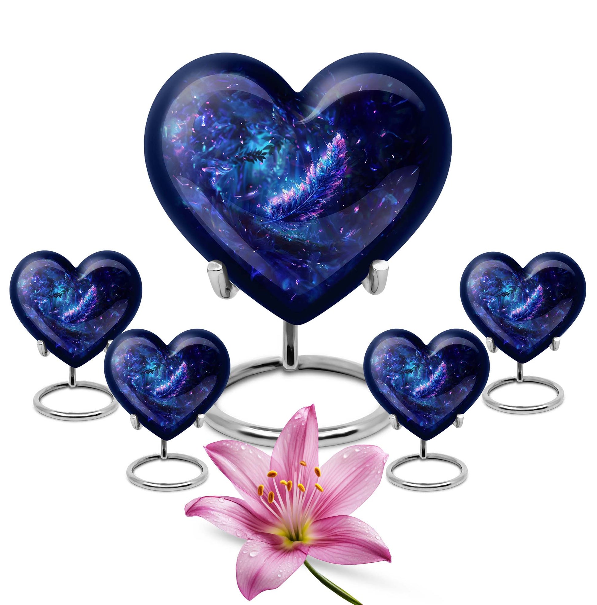 Feather Decorative Memorial Urns - Large Funeral Urn For Women