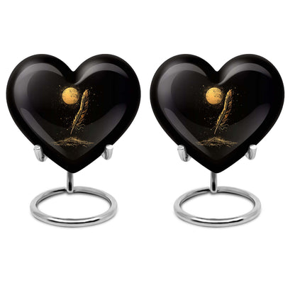 Black Personalized Galaxy Cremation Urn for Human Ashes - 10-inch, 200 cu in - Yatskia